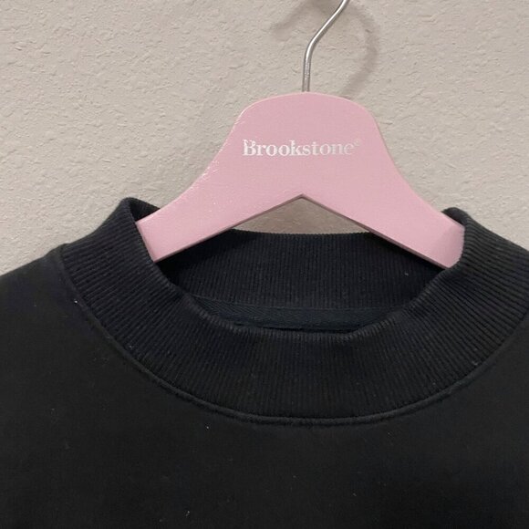 ELLANDEMM Black CHA CHA Fuzzy Letter Crew Neck Sweatshirt S - Picture 4 of 5